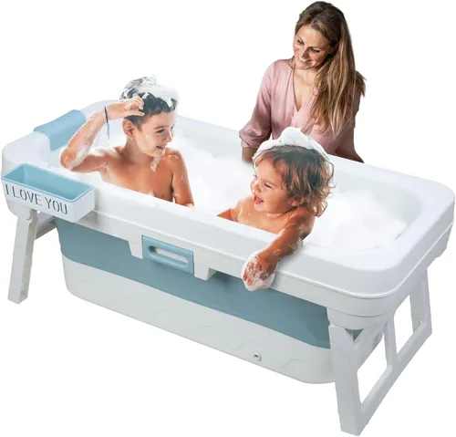 Bañera portátil plegable para adultos, bañera de hielo, bañera independiente de 51 pulgadas para ducha, bañera de sentada, bañera plegable para