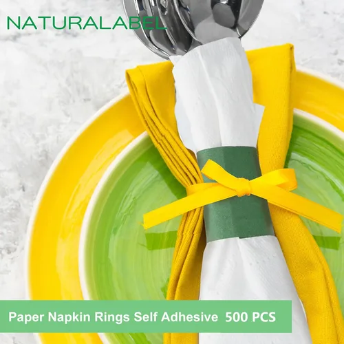 Miniatura 5 de NATURALABEL 500 servilleteros de papel con caja, servilletas autoadhesivas, para comidas familiares, fiestas de cumpleaños, bodas, celebraciones
