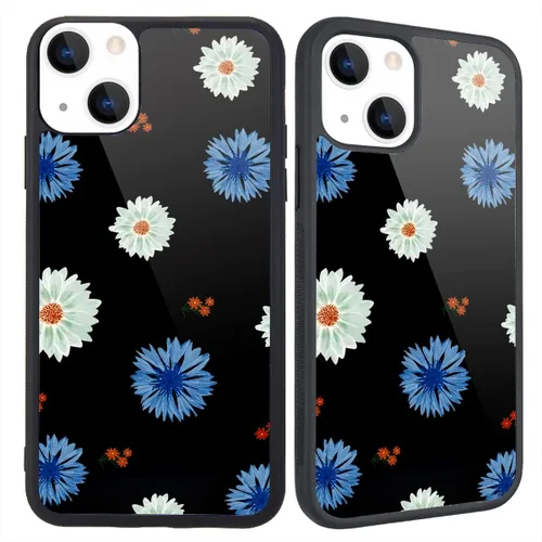 Miniatura 38 de Funda compatible con iPhone 13 para niños y mujeres, diseño divertido de cara, parte trasera dura con negro, divertido y lindo patrón de arte