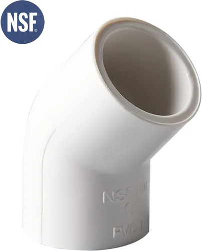 Miniatura 2 de Rainbow Dream Codo de tubo de PVC de 45 grados de 1 pulgada - 10 paquetes, blanco