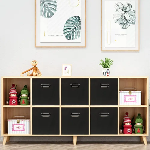 Miniatura 6 de Yunkeeeper - Contenedores de almacenamiento, cubos organizadores de tela con asa, cubos plegables para almacenamiento de tela o accesorios, 11 x 11