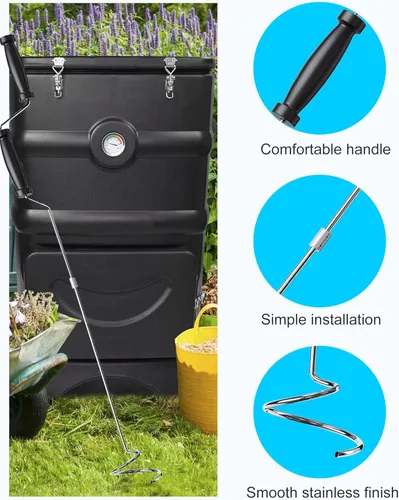 Miniatura 4 de SQUEEZE master Aerador de compost-Volteador de abono y herramienta de mezcla-Herramienta de aireación de jardín
