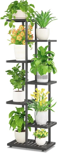 Miniatura 13 de iDavosic.ly Soporte para plantas con luz de cultivo para interiores y exteriores, estante de flores de metal de 4 niveles para macetas grandes