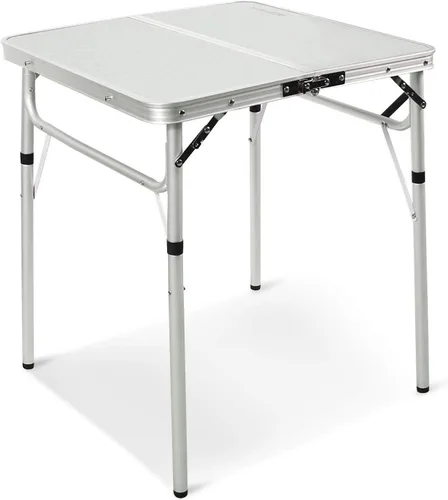 REDCAMP Mesa plegable cuadrada pequeña de 2 pies, mesa de campamento portátil de aluminio de altura ajustable ligera para picnic, playa, al aire