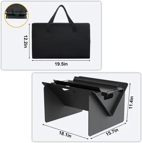 Miniatura 8 de ACCPO Fogata de 18 pulgadas para exteriores, portátil, 2 en 1, fogata de leña de acero resistente para patio y patio trasero, hoguera, barbacoa