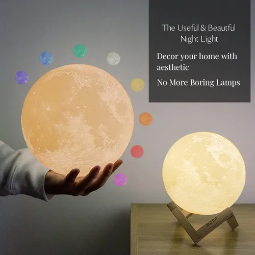 Miniatura 3 de Lámpara de luna, luz de luna, decoraciones de luna, lámpara fresca, lámparas de luna para adultos, decoración para niños, Acción de Gracias