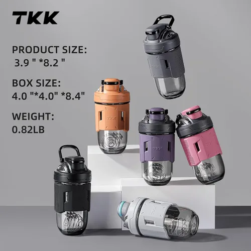 Miniatura 7 de TKK Blender Shaker Bottle 24 onzas con bola mezcladora de plástico para proteínas antes y después del entrenamiento, vaso mezclador de bebidas