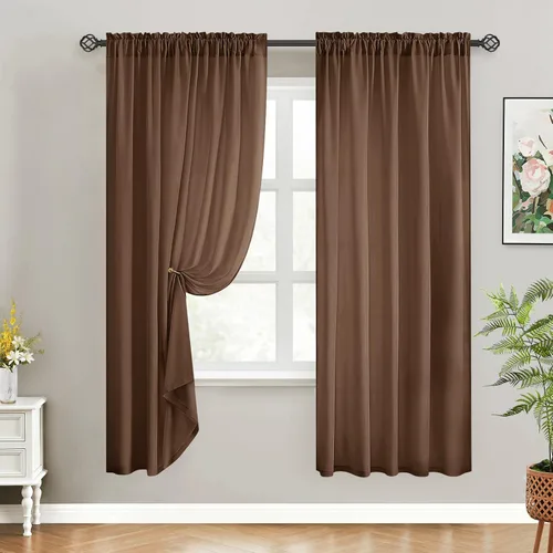 Miniatura 66 de HOMEIDEAS Cortinas Transparentes de Privacidad Blancas No Transparentes, 52 X 45 Pulgadas de Largo 2 Paneles Cortinas Transparentes Filtradoras