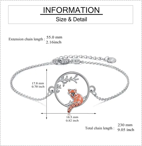 Miniatura 4 de YAFEINI Animal Bracelet Sterling Silver SlothHummingbirdAxolotlPenguinRed Panda Bracelet Cute Animal Jewelry for Women Girls Gifts