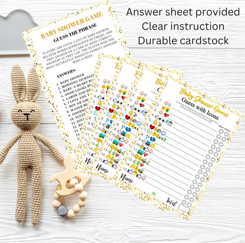 Miniatura 6 de LOTUS-A Juegos de baby shower – Divertidas tarjetas de adivinar la frase y predicciones, 30 cartulinas gruesas de 7 x 5 pulgadas, impresas