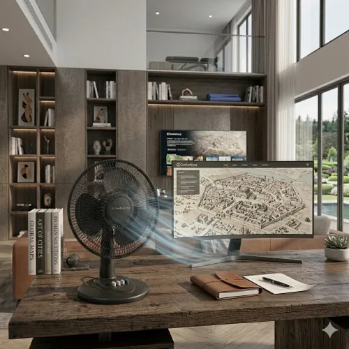 Miniatura 6 de Comfort Zone - Ventilador de mesa oscilante con inclinación ajustable, controles convenientes de botón de presión, silencioso, de 12 pulgadas, 3