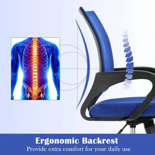 Miniatura 6 de Silla de oficina para el hogar, silla de escritorio, silla de computadora con soporte lumbar y reposabrazos, silla ergonómica ajustable con respaldo