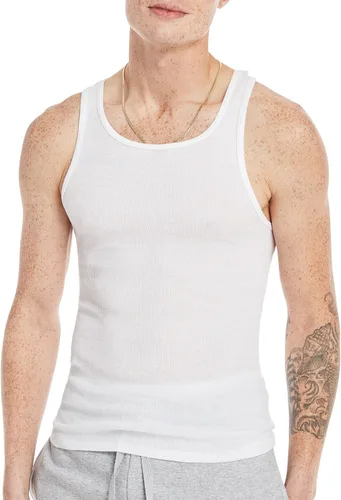 Miniatura 3 de Hanes Mens Ribbed Tank, Cotton Undershirt Tank, 6-Pack