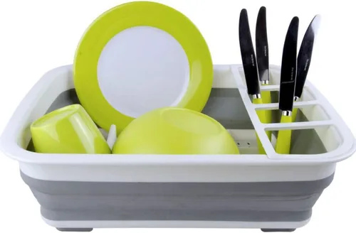 Miniatura 3 de Ahyuan Escurridor de platos plegable, organizador portátil para cocina, caravana, caravana, remolques, viajes, ahorro de espacio, bandeja