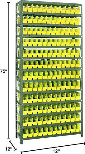 Miniatura 483 de Quantum QSBU-245BK Heavy Duty Shelving Unit with (7) Shelves and (24) QUS245 Black Bins for Garage Warehouse Storage Distribution 400 lb Load