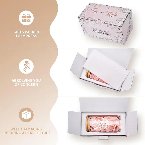 Miniatura 4 de Bonitas tazas de vidrio con tapas y pajitas, taza de café helado estética, tazas de flores, vaso personalizado con pajilla, regalos de cumpleaños