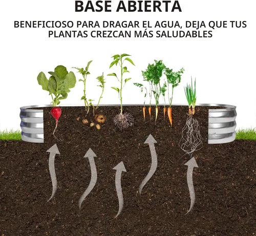 Miniatura 4 de GADI Kit de cama de jardín elevada para verduras, macetas de metal galvanizado con flores, diseñadas para facilitar el bricolaje y la limpieza,