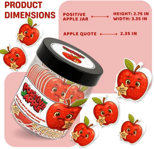 Miniatura 8 de Tarro de Manzanas Positivo con 60 Tarjetas de Afirmación Diaria, Regalo de Apoyo Emocional de Manzanas, Tarjetas de Manzanas, Regalos Divertidos