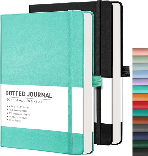 Miniatura 47 de RETTACY Cuaderno rayado, 2 paquetes, 192 páginas numeradas por paquete, tamaño A5 mediano (5.7 x 8.3 pulgadas), para hombres y mujeres, escritura