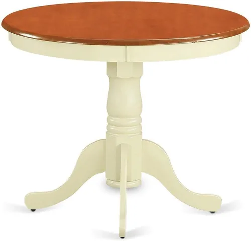 Miniatura 9 de East West Furniture ANT-ABK-TP Mesa de Comedor Antigua - una Mesa Redonda de Cocina con Superficie/Tablero y Base de Pedestal, 36x36 Pulgadas, Negro