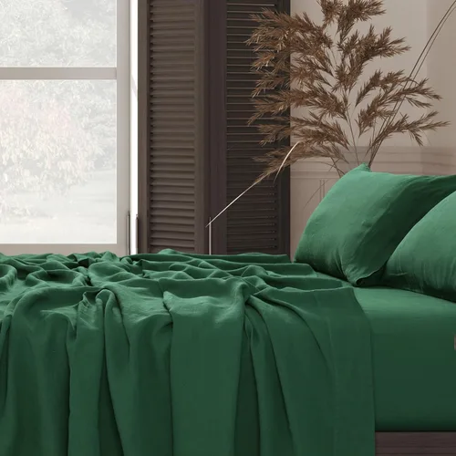 Miniatura 16 de Tribeca Living Juego de sábanas y fundas de almohada de percal de algodón egipcio fresco y suave, tamaño California King, bolsillo extra profundo