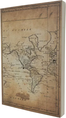Cuaderno de bocetos LayFlat - 14 x 21 cm - Cuaderno en blanco con mapa del mundo antiguo, 64 hojas, papel grueso de 100 g/m²
