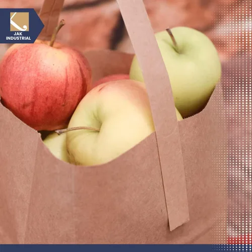 Miniatura 6 de Bolsas de papel kraft medianas de 8 x 6.75 x 4.25 pulgadas con asas de papel – Bolsa de manzana y productos de mitad de Peck (25)