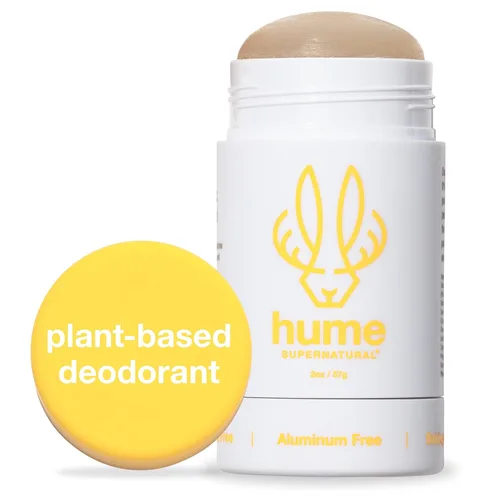 Hume Supernatural Coconut Coast - Desodorante sin aluminio para mujeres y hombres, seguro para pieles sensibles, probióticos, a base de plantas, sin