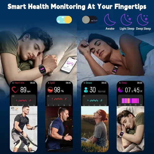 Miniatura 4 de Reloj inteligente para mujeres y hombres (responder/realizar llamada), relojes inteligentes con monitor de frecuencia cardíaca/SpO2/sueño/estrés