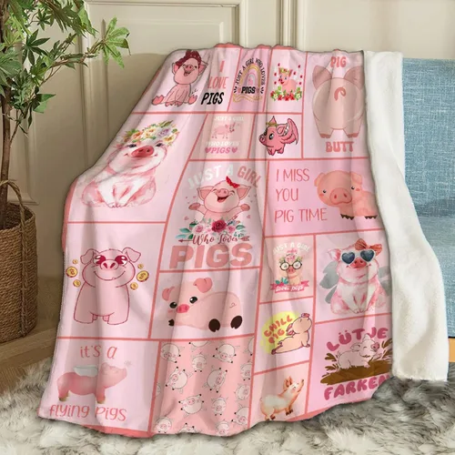 Miniatura 17 de Manta de bebé con diseño de cerdo lindo, acogedora y suave, para niños, niñas, recién nacidos, regalos de cumpleaños de Navidad, 40 x 30 pulgadas