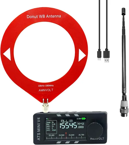 Miniatura 11 de ATS mini V4b Si4732 DSP Radio, Si4732 receptor de onda corta de banda con ESP32-S3, pantalla IPS de 1.9 pulgadas, circuito Hi-Z y amplificador