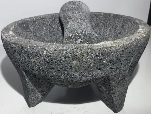 Hecho en México Piedra Negra Piedra Negra Genuino Mexicano Manual Guacamole Salsa Maker Volcánica Lava Rock Molcajete/Tejolote Mortero y Maja