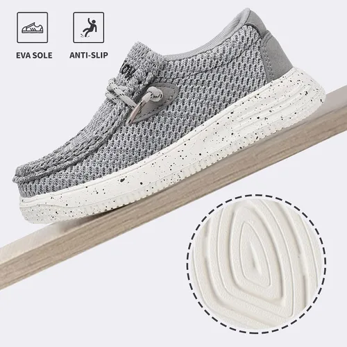 Miniatura 5 de Apakowa Mocasines para niños y niñas, zapatos casuales para caminar, cómodos y ligeros (niños pequeñosniños grandes)