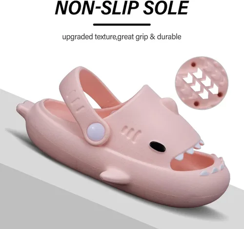 Miniatura 3 de GUUMOR Sandalias de tiburón para niños, pantuflas de tiburón para niños y niñas, sandalias de almohada con suela gruesa, suaves, antideslizantes