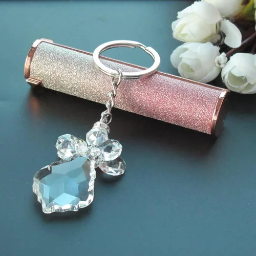 Miniatura 4 de Llavero de ángel guardián de cristal bautizo recuerdo de fiesta (12 piezas) bautizo boda favor mi presentacion Llaveros de Cristal Hechos en México