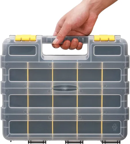 Miniatura 6 de EMENTOL Organizador de herramientas de doble cara con separadores de plástico personalizables/extraíbles, caja de almacenamiento para tornillos