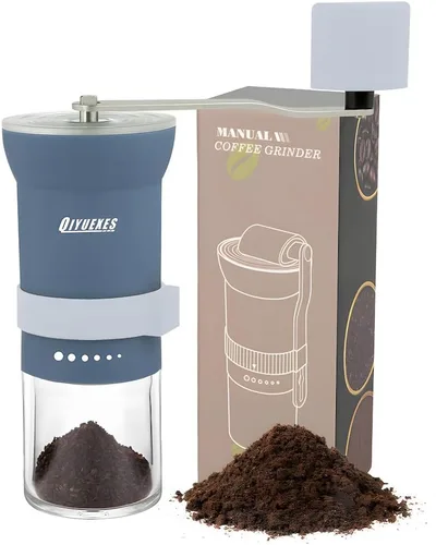 Miniatura 8 de Molinillo de café manual, manivela portátil de acero inoxidable, 6 ajustes de grosor, molinillo de café con rebabas de cerámica, perfecto