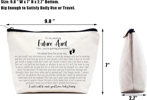 Miniatura 2 de LIBIHUA Bolsa de maquillaje para mujer, bolsa de cosméticos regalos para ella, bolsa de viaje femenina, Beige natural