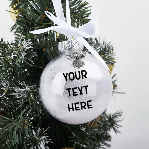 Adorno redondo personalizado para decoración del árbol de Navidad, nombre de texto personalizado, adorno de bola de Navidad, recuerdo personalizado
