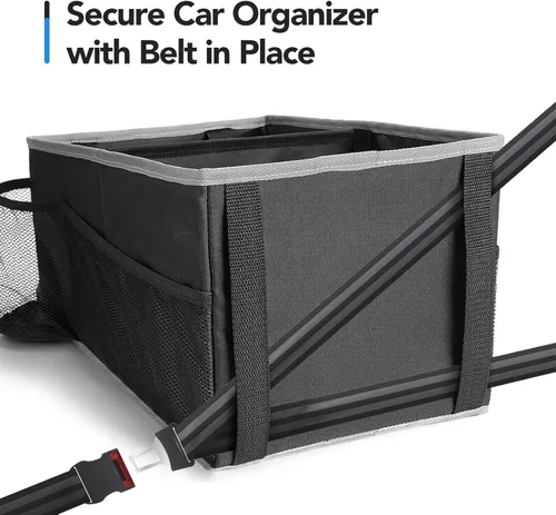 Miniatura 3 de Organizador de asiento de automóvil, organizador de asiento trasero de automóvil con portavasos, organización de almacenamiento para asiento
