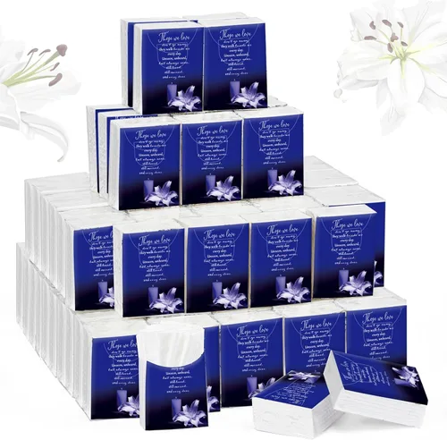 Miniatura 10 de Fumete Paquete de 100 paquetes de papel de seda para funerarios conmemorativos, servilletas de bolsillo para invitados, servilletas de bolsillo