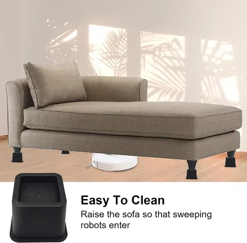 Miniatura 7 de Paquete de 4 elevadores de muebles de cama, elevadores de cama resistentes de 3.1 pulgadas con almohadillas de espuma antideslizantes para cama