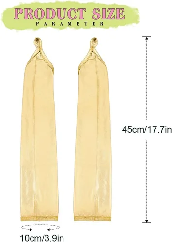 Miniatura 2 de Guantes holográficos para mujer, sin dedos, metálicos, hasta el codo, brillantes para disfraz de noche