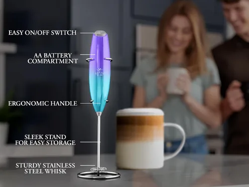 Miniatura 85 de Zulay Milk Boss Espumador de leche potente manual, hace espuma para latte, batidor para mezclar bebidas, café, miniespumador para capuchino, frappé