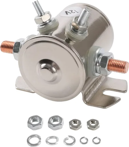 Miniatura 9 de Máx. 200A 12 voltios 3 terminales Relé solenoide de servicio continuo para carritos de golf, cabrestante resistente marino en Rush 24106 SPST 12VDC