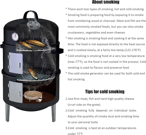 Miniatura 2 de Generador de humo frío en espiral de 8 pulgadas en parrilla o ahumador, bandeja de ahumador de pellets de acero inoxidable para ahumar en frío