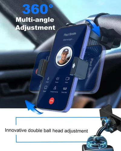 Miniatura 5 de Soporte de teléfono para volante para automóvil [nunca se cae] Ajuste de 360° Soporte de teléfono para volante para camioneta/Tesla/Pickup/carrito