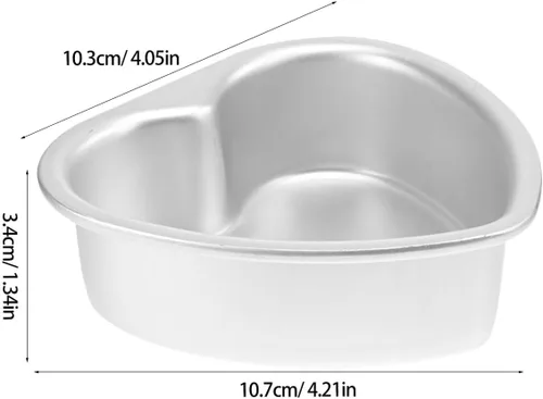 Miniatura 2 de LIFKOME Juego de mini moldes de corazón para tartas de 4.21 x 4.05 x 1.33 pulgadas, parte inferior extraíble para pasteles personales, brownies