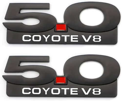 2 piezas de emblema adhesivo de 5,0 Coyote V8 para guardabarros de metal, reemplazable para F150 Fx4 Mustang GT, placa decorativa para cajuela