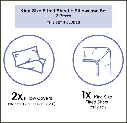 Miniatura 4 de Juego de sábanas bajeras decorativas de tamaño King, sábana bajera de Narval con bolsillos profundos y 2 fundas de almohada, juego de ropa de cama